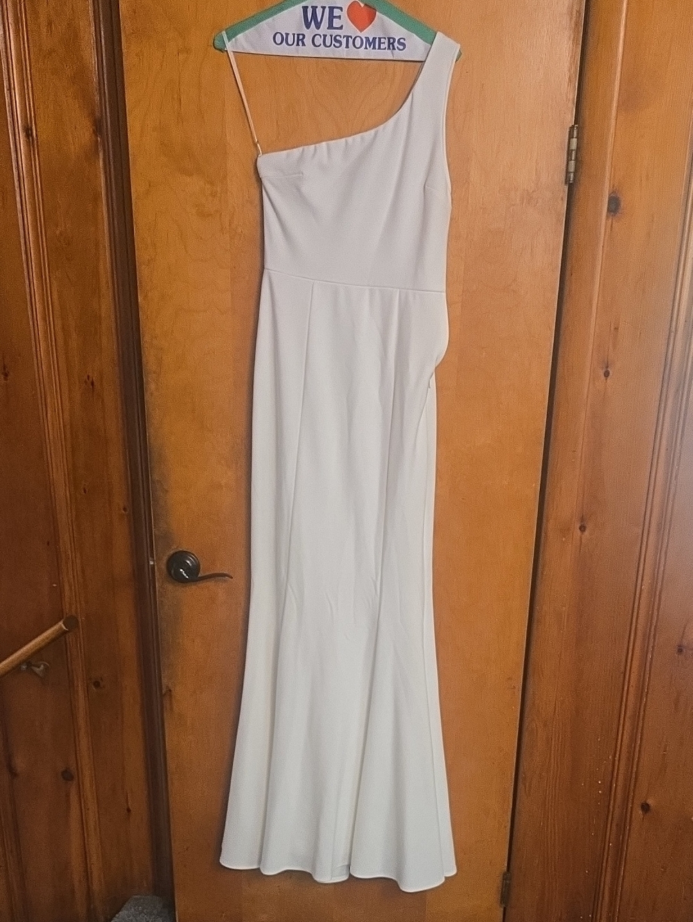 Lulu's Ivory One-Shoulder Evening Gown